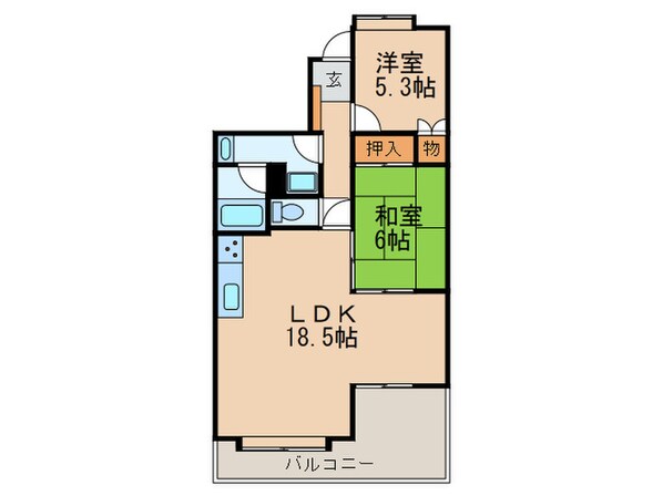 グラン・ドムール周船寺(402)の物件間取画像